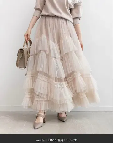 [ RANDA ] 플리츠 티어드 스커트