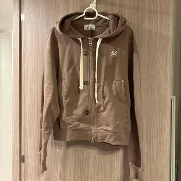 [ 택 포함 새상품 ] SATUR 브라운 지퍼 후드티