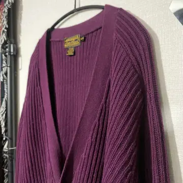 90s Eddie Bauer 두툼한 코튼 가디건 보라색