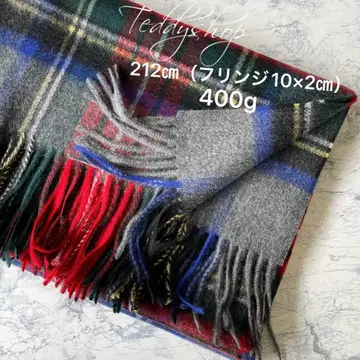 최고급 캐시미어 100% 대형 스톨 그레이 체크