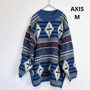 AXIS K-1 기하학 패턴 니트 스웨터 M 블루 계열