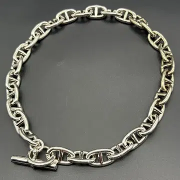 빈티지 45 실버 925 쉐느 목걸이 각인 체인 은