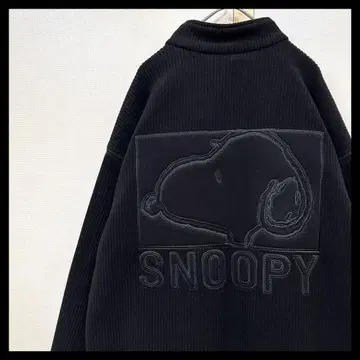 레어 GREENCLUBS x SNOOPY 자수 플리스 자켓 블랙 XL