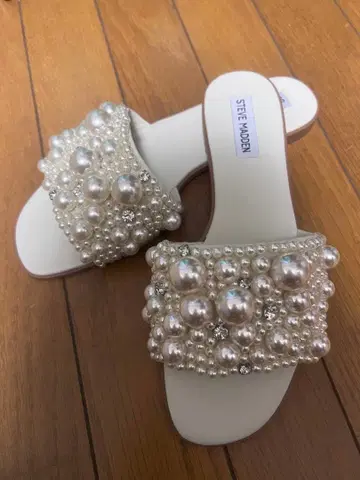 스티브 매든 펄 장식 뮬 사이즈 39