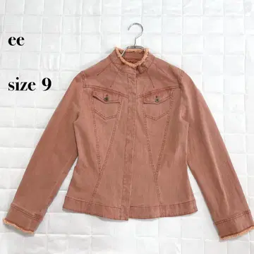 ee 오렌지 데님 자켓 스탠드 카라 사이즈 9