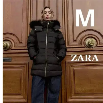 ZARA 발수 윈드브레이커 후드 부착 다운 자켓 M 다운