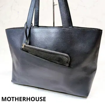 마더하우스 토트백 리니어 A4 수납 비즈니스 네이비 가죽