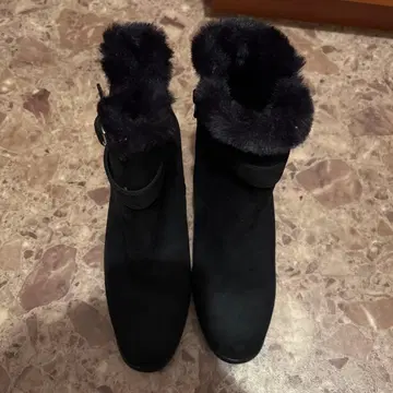 퍼 달린 블랙스 스웨이드 숏부츠 미사용 새상품