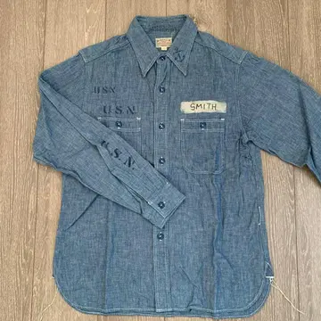 미사용품 버즈릭슨 샴브레이 워크 셔츠 밀리터리 데님