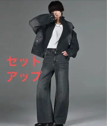 빈티지 사이드 벨트 플레어 데님 슬랙스 데님 블루종