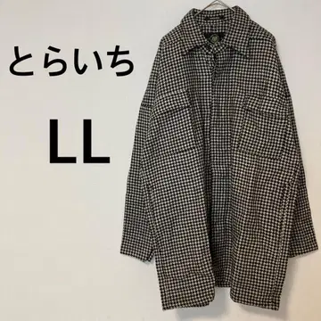 트라이치 도라이치 하운드투스 패턴 자켓 실크 혼방 [ LL ] 빅 사이즈