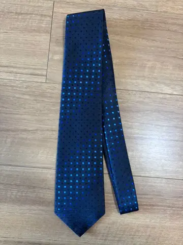 TAYA 네이비 블루 도트 무늬 넥타이