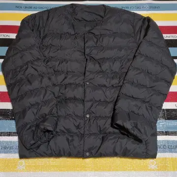 무인양품 라이트 다운 자켓 블랙 단추식