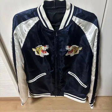 호랑이 자수 스카잔 일본제 네이비