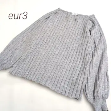 [ eur3 ] 에울큐브 볼륨 리브 니트 스웨터 루즈핏