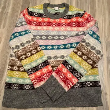 Gap 멀티 컬러 노르딕 무늬 스웨터 M