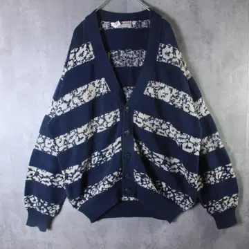 구제 의류 올 패턴 유로 빈티지 가디건 이탈리아제 M 90's 네이비