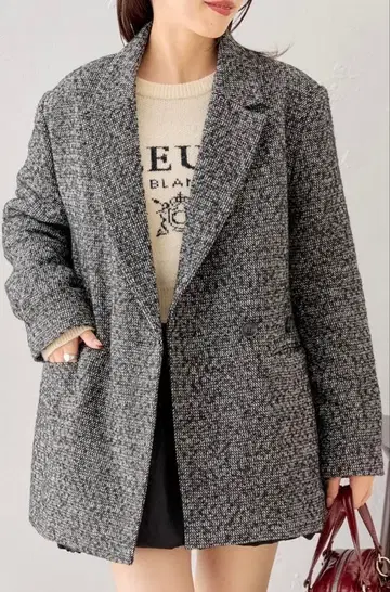 chico 오버 더블 트위드 자켓