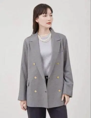 Mila Owen 금장 버튼 더블 브레스트 자켓 하운드투스 체크