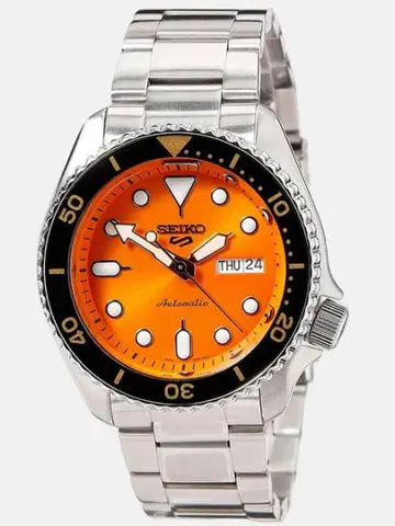 새상품 세이코 파이브 스포츠 오렌지 SBSA009 남성용 손목시계
