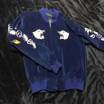 네이비 스카잔 호랑이 자수 일본제