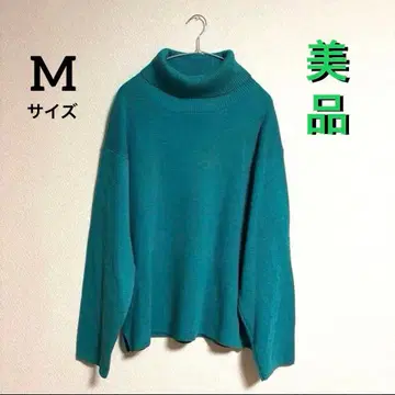 [새상품급] 호라이즌 그린의 터틀넥 니트 사이드 슬릿 포함 남성용