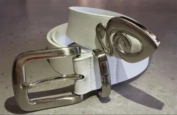 화이트 스월형 버클 벨트 y2k belt