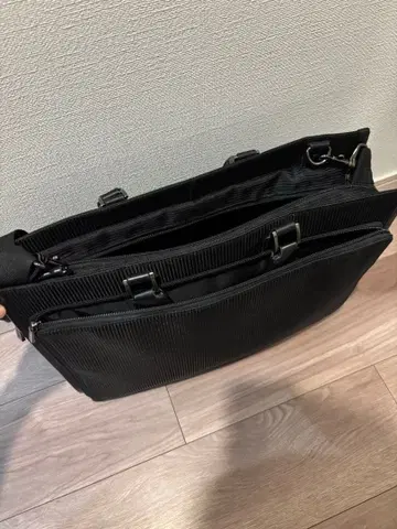 블랙 비즈니스 백 리브 소재 다기능 포켓