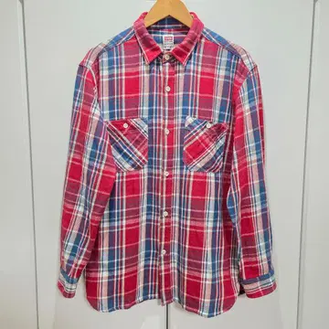 에드윈 헤비 웨이트 워크 셔츠 플란넬 셔츠 레드 XL