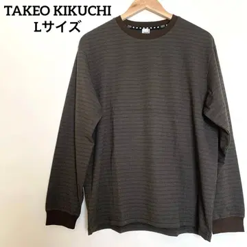 TAKEO KIKUCHI 브라운 긴팔 티셔츠 L 남성용 긴팔 티셔츠