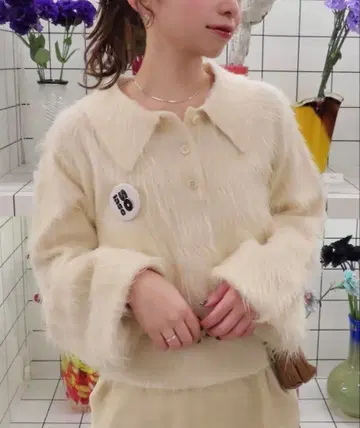 Kastane 샤기 폴로 니트 아이보리