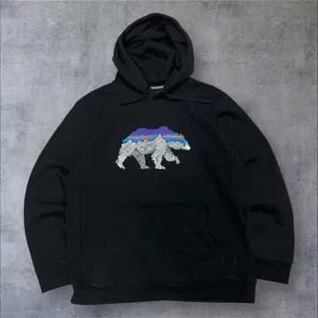 Patagonia 후드 맨투맨 피츠로이 베어 애니멀 블랙