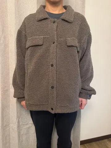 beep 브라운 플리스 자켓 포켓 부착