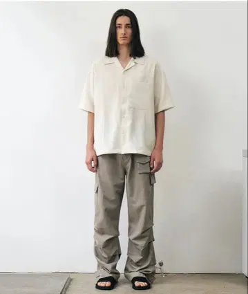 Insilence 베이지 카고 팬츠 트라우저