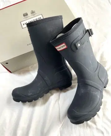 미사용 박스 있음 보관품 헌터 HUNTER 레인부츠 레인슈즈 숏 기장