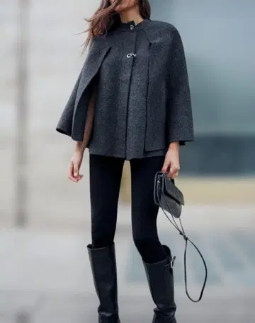 미사용 택 포함 ZARA 자라 니트 케이프 코트