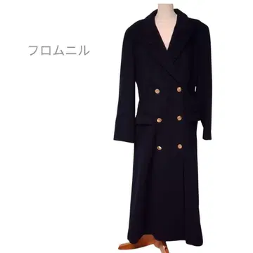 Fromnil 캐시미어 혼방 큐프라 100% 더블 브레스트 롱 코트