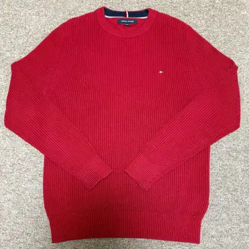 타미힐피거 빨간색 니트 스웨터 남성용