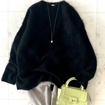 인기 라빠르망 Lisiere 캐시미어 100% 샤기 니트 복슬복슬