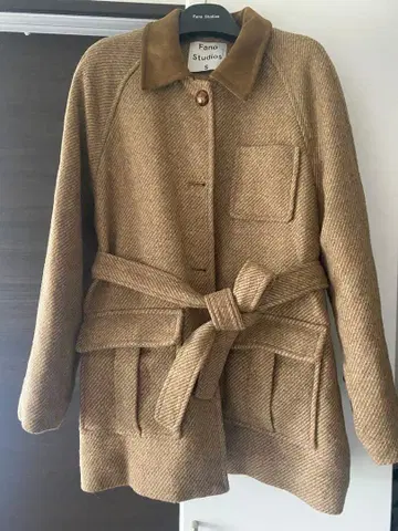 [ 중고 ] Fano Studios 래글런 슬리브 울 트위드 미들 코트