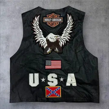 할리데이비슨 가죽 베스트 자수 패치 이글 성조기