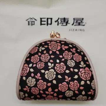 인덴야 장미 무늬 돔형 동전 지갑