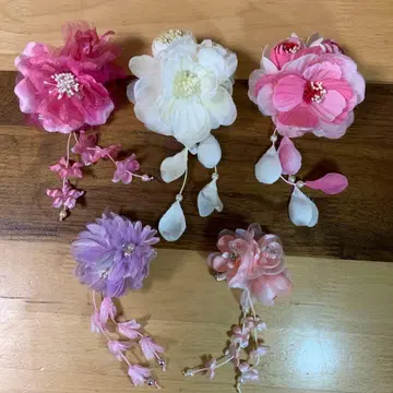 꽃 모티브 코사지 브로치 5세트