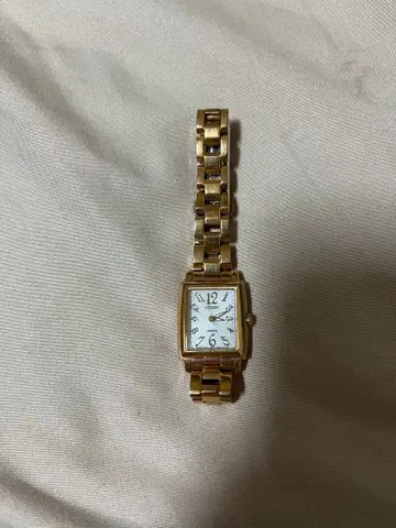 핑크 골드 여성용 시계 직사각형