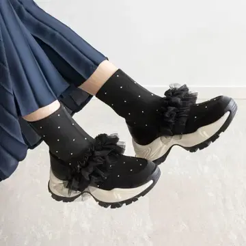 RANDA 란다 비쥬 니트 스니커즈 비쥬 스니커즈 신발 통굽