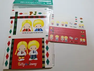 쇼와 레트로 레어 패티&지미 카세트 테이프 인덱스 카드 스티커