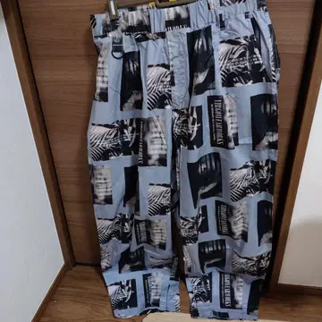 VIGIW 오리지널 핏 팬츠 콜라주 패턴