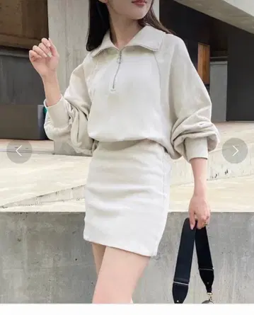 CHICO 하프 지퍼 맨투맨 미니 원피스 택 포함 미사용 새상품