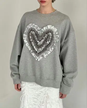POPPY 하트 맨투맨 튤/HEART TULLE SWEATSHIRT