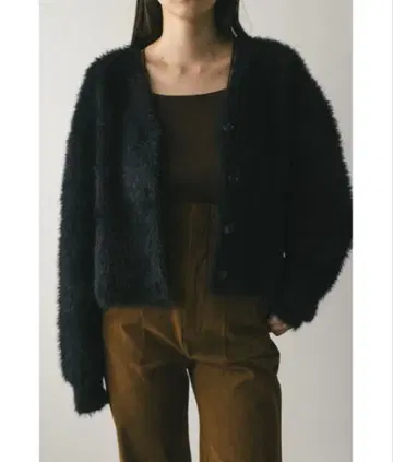 STYLEMIXSER 더블 크로스 샤기 니트 가디건